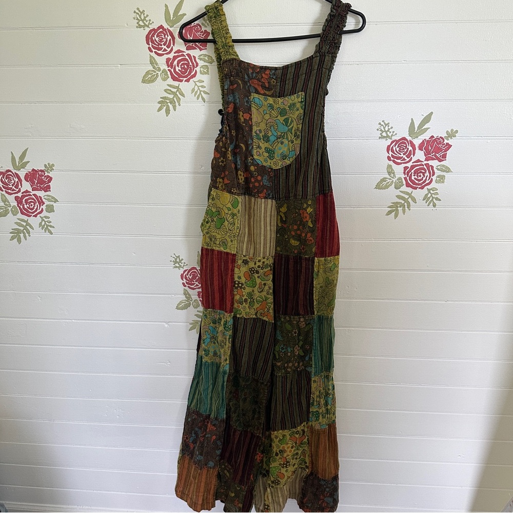 Patchwork overalls (pants)